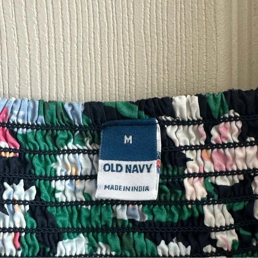Old Navy Multicolor Cotton Floral Puff Sleeve Blouse Women’s Size Medium